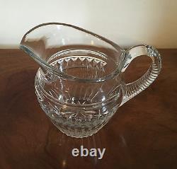 Large Antique Anglo Irish Cut Glass Crystal Water Pitcher Milk Jug