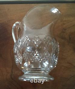Large Antique EAPG Glass Water Pitcher Milk Jug American Diamond Pattern 19th c