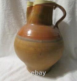 Large Antique French Terracotta Water Pitcher Earthenware Jug