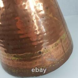 Large Antique Rustic Copper Water Jug / Pitcher 50cm High