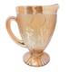 Large Art Deco Carnival Iridescent Pressed Glass Jug Pitcher 22 Cm Floral Water