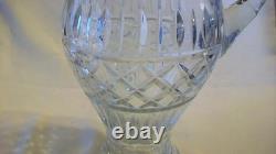 Large Clear Cut Glass with Raised Details Water Pitcher 10 tall