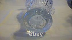 Large Clear Cut Glass with Raised Details Water Pitcher 10 tall