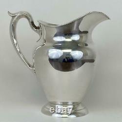 Large GORHAM #182 Wide Mouth 4-1/4 Pint Sterling Silver French Water Pitcher Jug