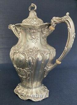 Large Lidded Gorham Sterling Silver Chantilly Water Pitcher 1906