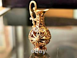 Large Ornate Jug Charm Fob Pendant Solid 9 ct Gold Pitcher Water Wine Server