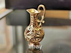 Large Ornate Jug Charm Fob Pendant Solid 9 ct Gold Pitcher Water Wine Server