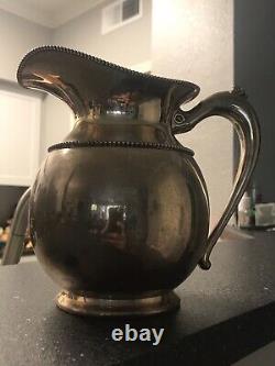 Large & Ornate Sterling Silver Water Pitcher 683 Grams Free Shipping