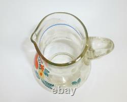 Large Pitcher with Enamel Color Painting from about 1900 Water Jug Farmer's Jug