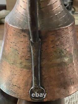 Large Primitive Copper Hammered Forged Jug Pitcher Vessel Antique Water Wine