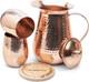 Large Pure Copper Pitcher (70 Oz. /2000 Ml) With 2 Tumblers For Drinking Water
