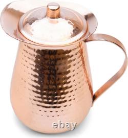 Large Pure Copper Pitcher (70 Oz. /2000 Ml) with 2 Tumblers for Drinking Water