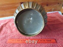 Large Vintage Brass Metal Water pitcher jug container Striped design round ball