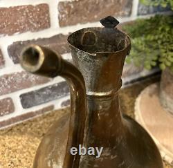 Large Vintage Rustic Hammered Turkish Ibrik Water Pitcher Jug Boho Vase NO LID
