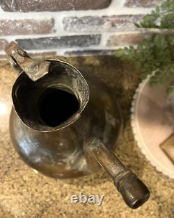 Large Vintage Rustic Hammered Turkish Ibrik Water Pitcher Jug Boho Vase NO LID