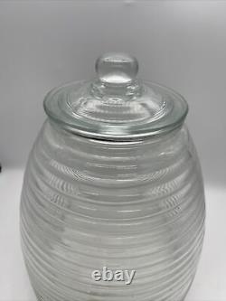 Large vintage beehive shaped glass water pitcher drink bar dispenser jug