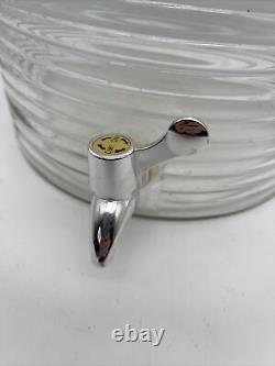 Large vintage beehive shaped glass water pitcher drink bar dispenser jug