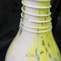 Long Neck Water Pitcher / Beverage Dispenser Glass Art Multicolor Water Jug