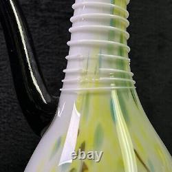 Long Neck Water Pitcher / Beverage Dispenser Glass Art Multicolor Water Jug