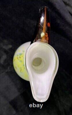 Long Neck Water Pitcher / Beverage Dispenser Glass Art Multicolor Water Jug