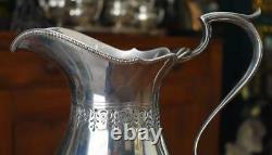 Lovely Vintage Portugal Portuguese Silver Plate Large Handled Water Pitcher