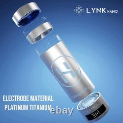 LynkNano 9000ppb Hydrogen H2 Water Bottle PORTABLE & DIGITAL Drink Cup + Inhaler