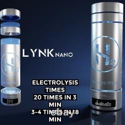 LynkNano 9000ppb Hydrogen H2 Water Bottle PORTABLE & DIGITAL Drink Cup + Inhaler