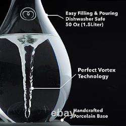 MAYU Swirl Water Pitcher, Borosilicate Glass Carafe, 1.5 Liter Design Jug Di