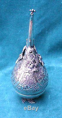 Magnificent Old Egyptian 900 Silver Rose Water Pitcher