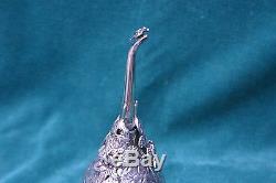 Magnificent Old Egyptian 900 Silver Rose Water Pitcher