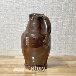 Mashiko Ware Pitcher Jug? Water Injection Water? Persimmon Glaze Flower Vase F