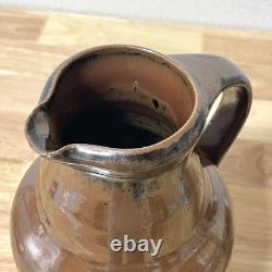 Mashiko Ware Pitcher Jug? Water Injection Water? Persimmon Glaze Flower Vase F