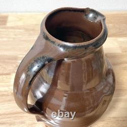 Mashiko Ware Pitcher Jug? Water Injection Water? Persimmon Glaze Flower Vase F