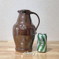 Mashiko Ware Pitcher Jug? Water Injection Water? Persimmon Glaze Flower Vase F