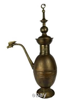 Massive 40 Antique Handcrafted Turkish Star Copper Plated Tin Water Pitcher Jug