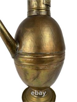 Massive 40 Antique Handcrafted Turkish Star Copper Plated Tin Water Pitcher Jug