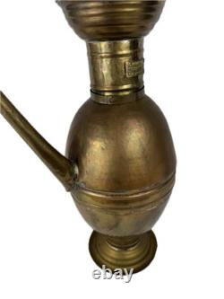 Massive 40 Antique Handcrafted Turkish Star Copper Plated Tin Water Pitcher Jug