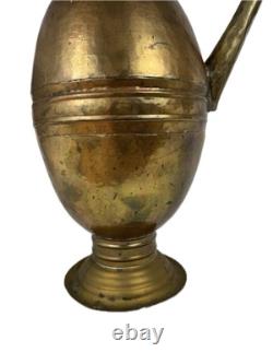 Massive 40 Antique Handcrafted Turkish Star Copper Plated Tin Water Pitcher Jug