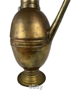 Massive 40 Antique Handcrafted Turkish Star Copper Plated Tin Water Pitcher Jug