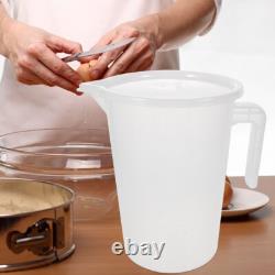 Measuring Pot Clear Cups Graduated Mixing Water Pitcher Jug with Lid