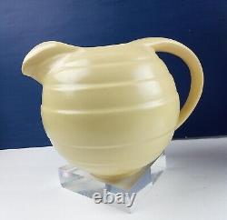 Metlox CA Poppytrail 257 Yellow Rib Orb Ceramic Water Beverage 7h Pitcher 50's