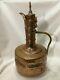 Middle Eastern Jug Ewer Copper Brass Pitcher Ottoman Lidded Water 13.5 Vtg