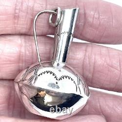 Mini Water Pitcher Jug Pendant BIGGER Navajo Handmade Native Sterling Handmade