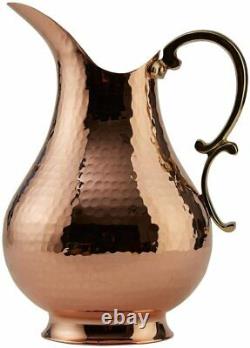 Moscow Mule Pitcher Jug, 70 fl Oz 1.2mm Thick Solid Hammered Copper Water Jug