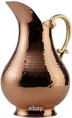 Moscow Mule Pitcher Jug, 70 fl Oz 1.2mm Thick Solid Hammered Copper Water Jug