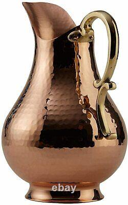 Moscow Mule Pitcher Jug, 70 fl Oz 1.2mm Thick Solid Hammered Copper Water Jug