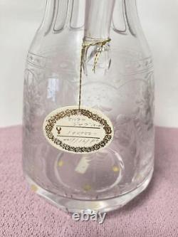 Moser Maharani Crystal flower etching Water Jug pitcher Vintage Japan