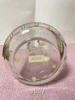 Moser Maharani Crystal flower etching Water Jug pitcher Vintage Japan