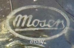 Moser Paula Water Jug, 9.5, Intaglio Floral, signed