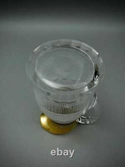 Moser Signed Czech Splendid Gold Trim Cut Crystal Glass Water Pitcher Jug 64 Oz